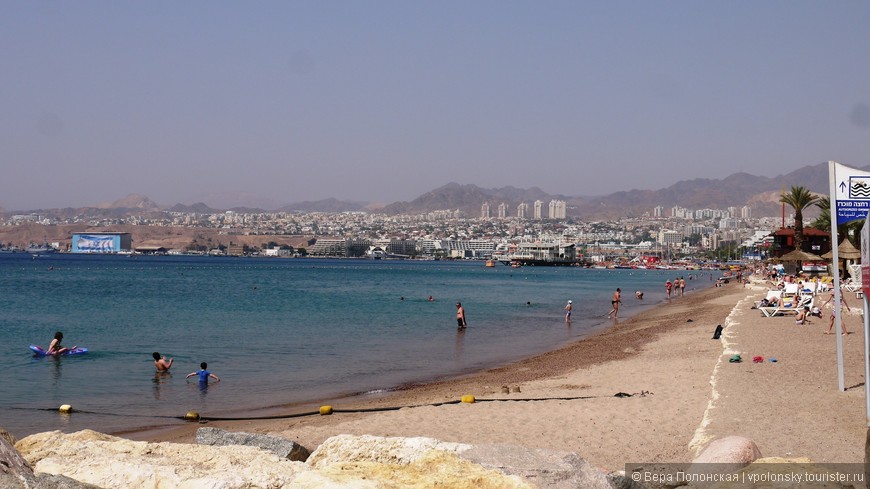 Пляж отелей Dan Eilat и Dan Panorama