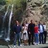 Гости из Москвы у водопада в центре города.