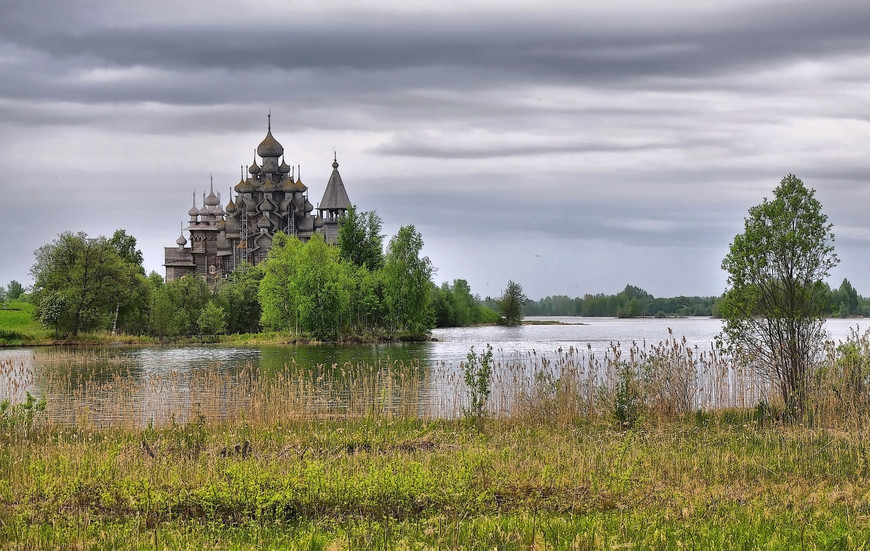 Церковь Кижи лодка Россия без смс