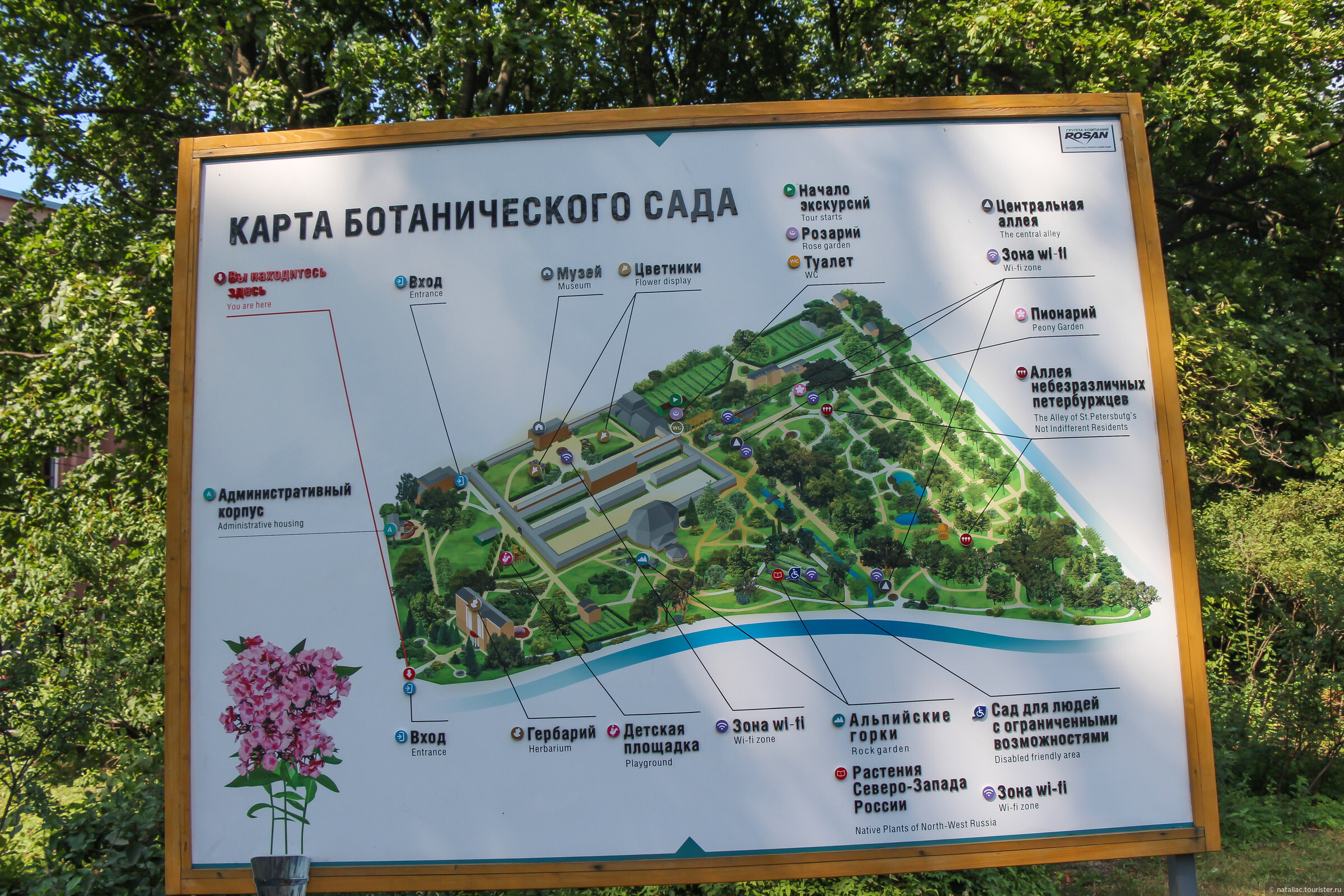 Карта главного ботанического сада
