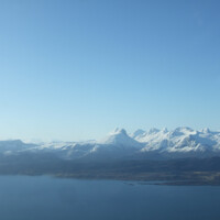 Скандинавские горы  с борта самолета.