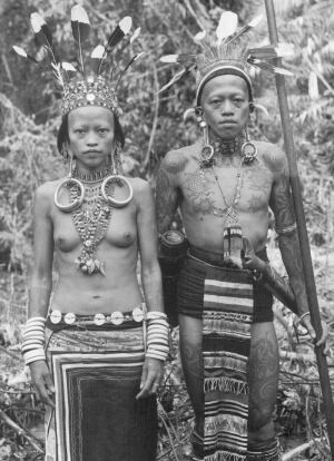 Молодая пара даяков. Фото начала 20 века. Из интернета