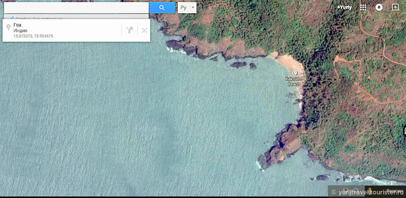 Palm Beach (на карте Kakolem Beach) на карте Google Map