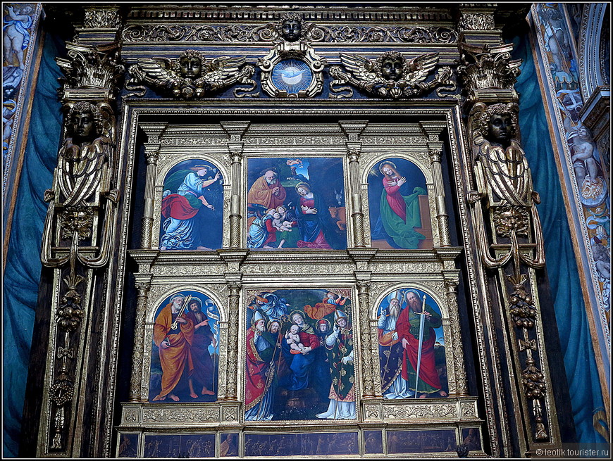 Полиптих великого пьемонтского художника Гауденцио Феррари 1516 г.(cappella della Nativita).