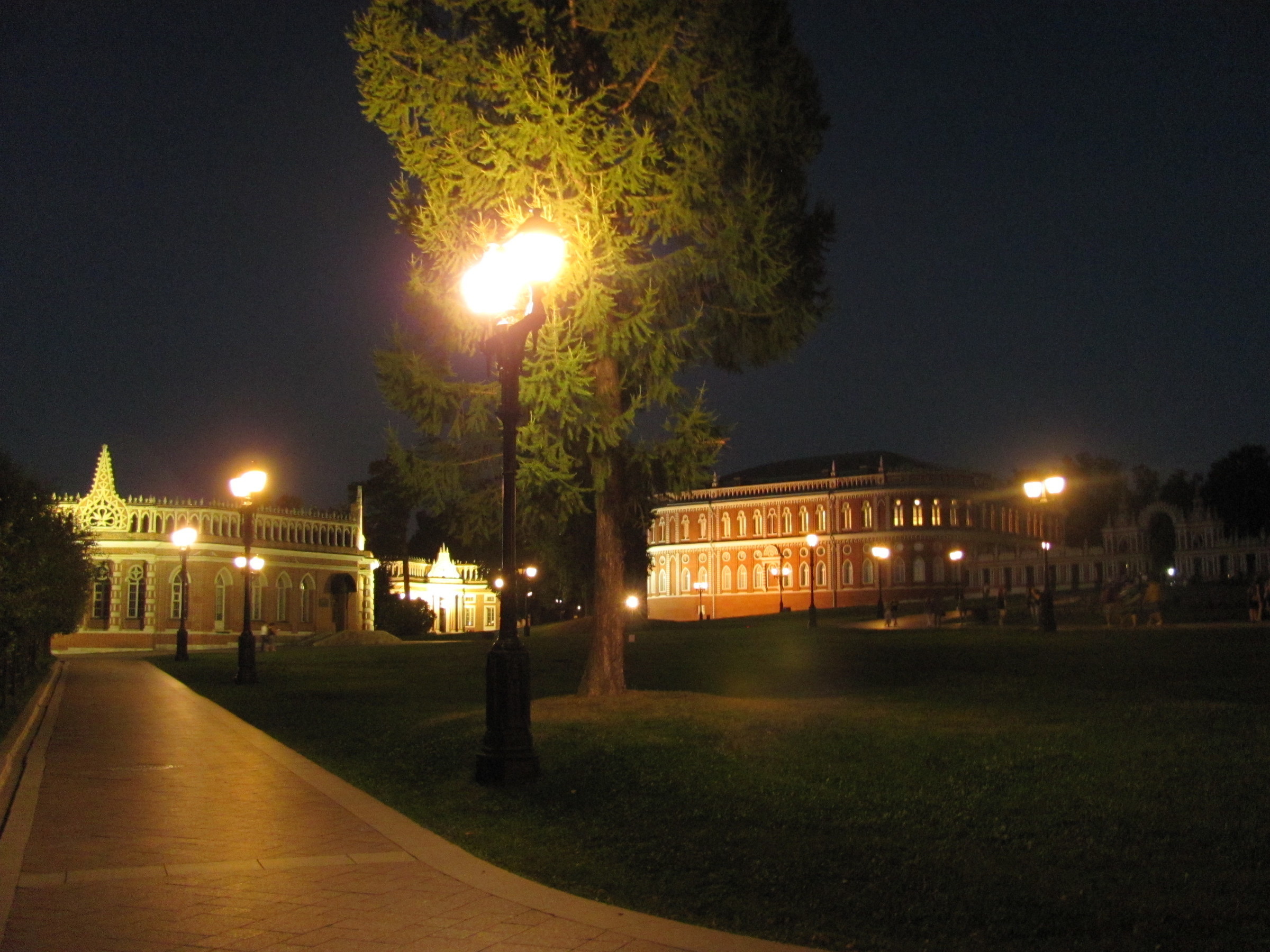 Парк царицыно ночью