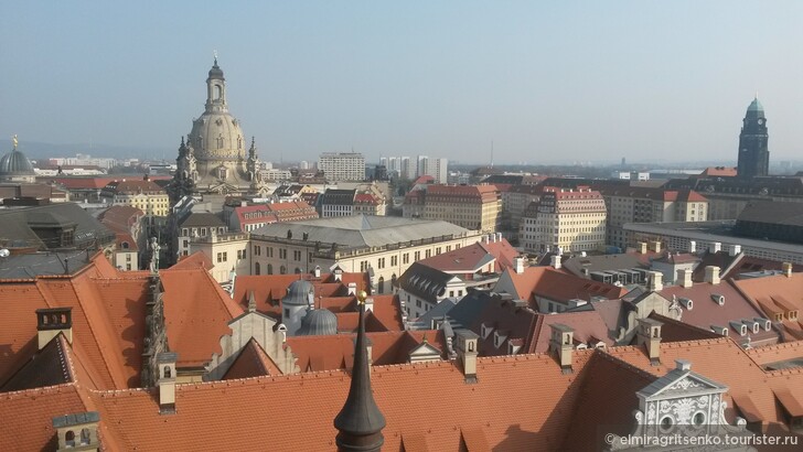 Вид на Дрезден с высоты башни Хаусманнтурм