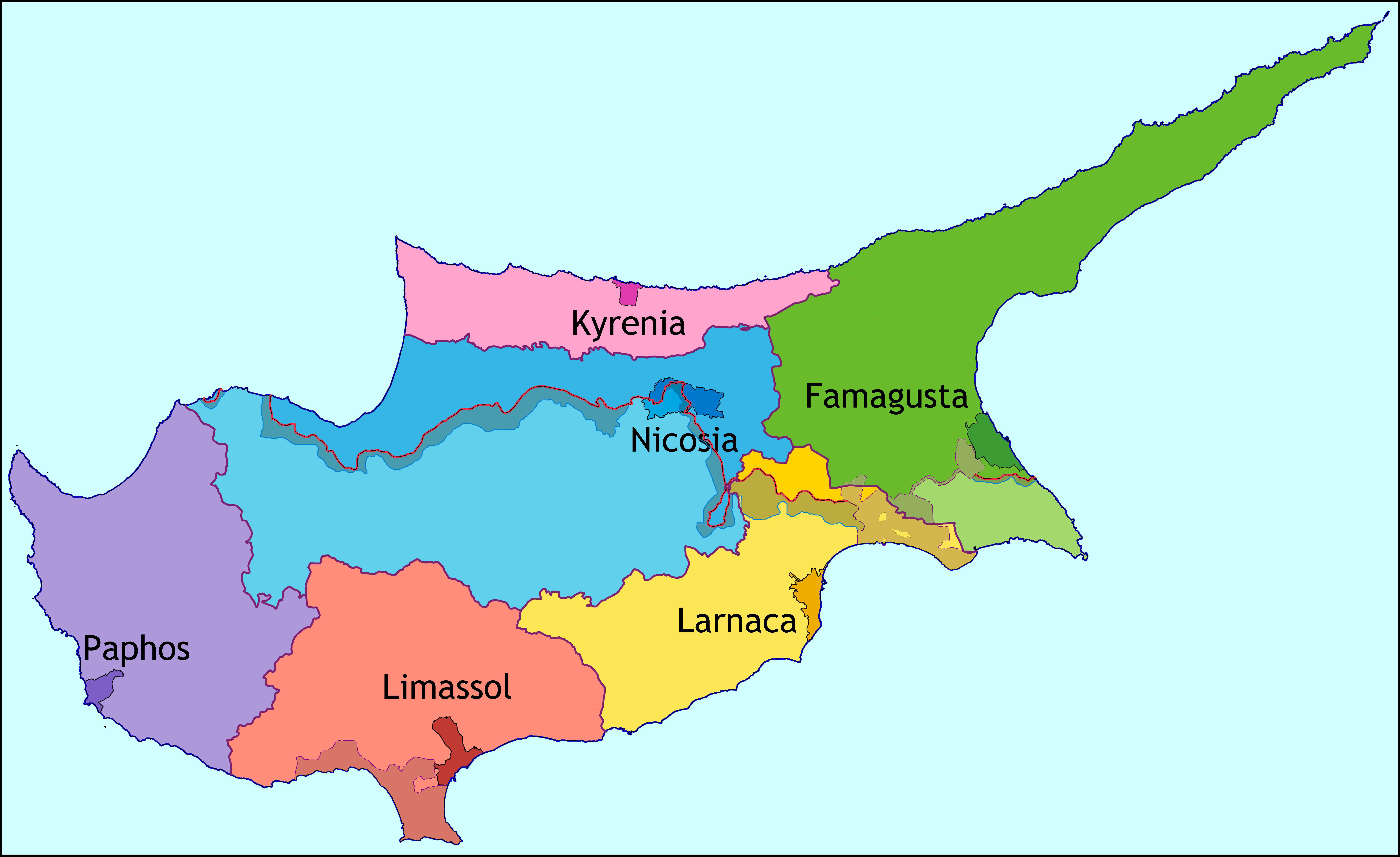 Кипр политическая карта