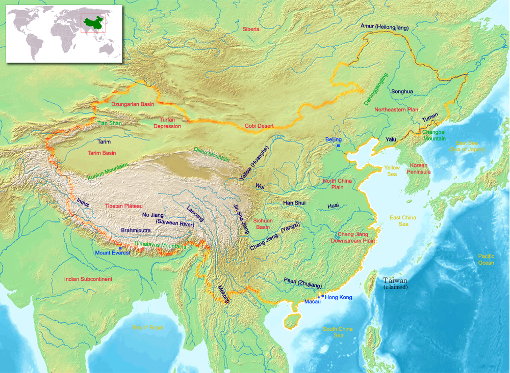 Северо восток азии. Великая китайская равнина на карте Китая. Цинхай-тибетская железная дорога. Великая китайская равнина на карте. Великая китайская равнина низменность на карте.