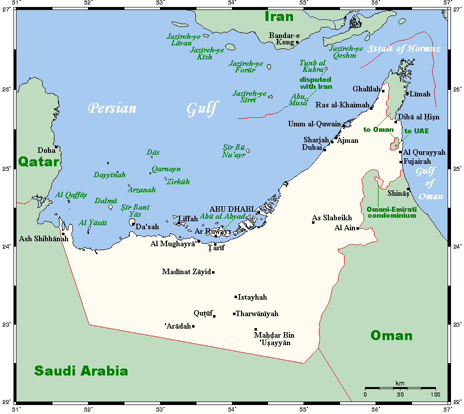 Карта оаэ оман