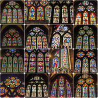 Свет проникает внутрь через многочисленные, забранные красивейшими цветными витражами окна. Большинство витражей – «новодел», однако над южным порталом остались витражи 13-го века.