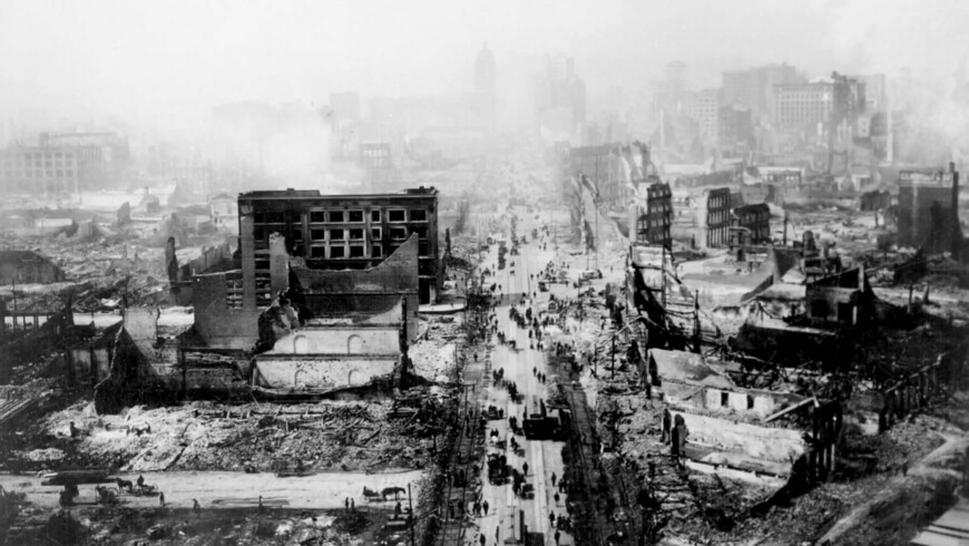 Разрушительное землетрясение в Сан-Франциско в 1906г.