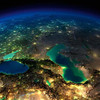 Ночной Азербайджан вид с космоса